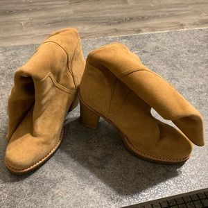 Uggs Womens Leather Boots Rubber High Heel Soles Size 7